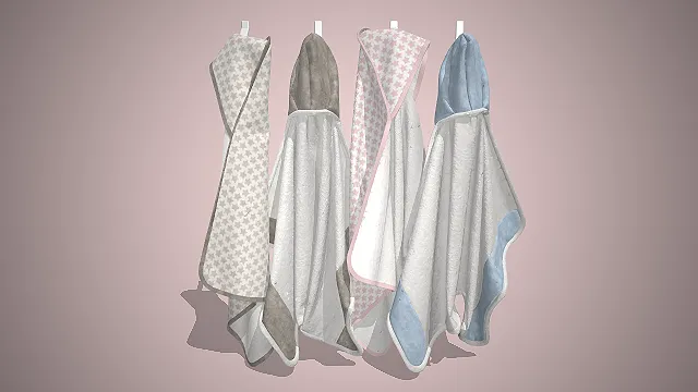 带帽婴儿抱被  星星印花图案  法式奶油风  襁褓盖毯