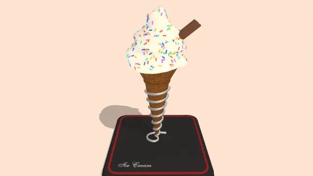 冰淇淋甜筒有巧克力棒撒有糖果碎甜点食物