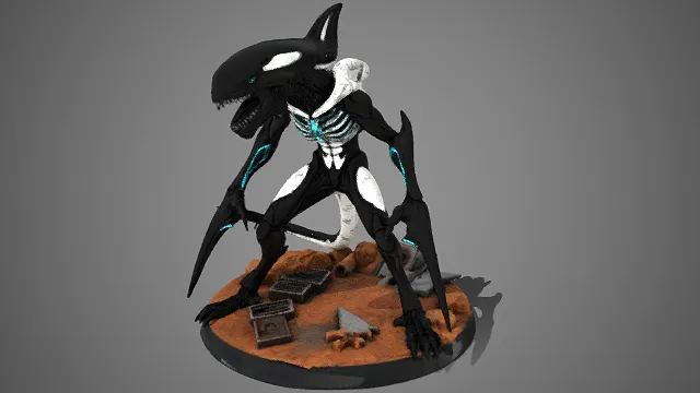 异形  恐怖  外露骨骼  狰狞  惊悚压迫  废土底座  IP  