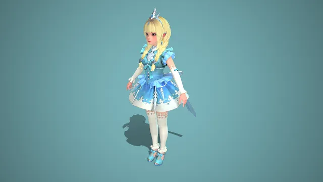 冰雪公主  盛装  金发萝莉  次世代风格  甜美梦幻  