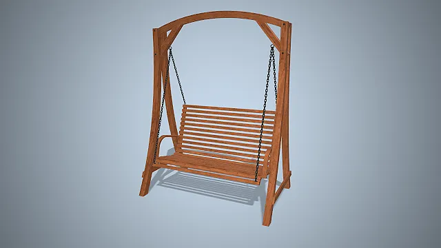 木质秋千椅  拱形支架  双人座椅  休闲放松