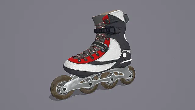 卡通风格时尚轮滑鞋3D模型