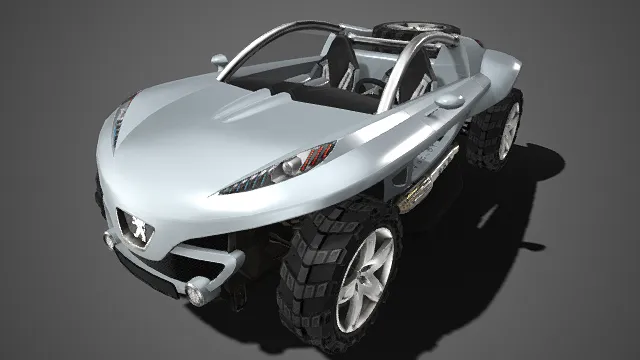 标致品牌  概念越野跑车  敞篷双座设计  未来感  粗犷  科技感