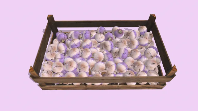 一大木篮子的萝卜蔬菜食物市场