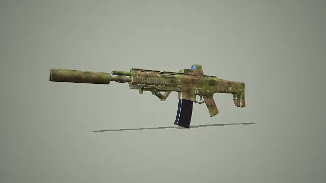 丛林迷彩消音红点瞄突击步枪 3D 模型 军事枪械道具