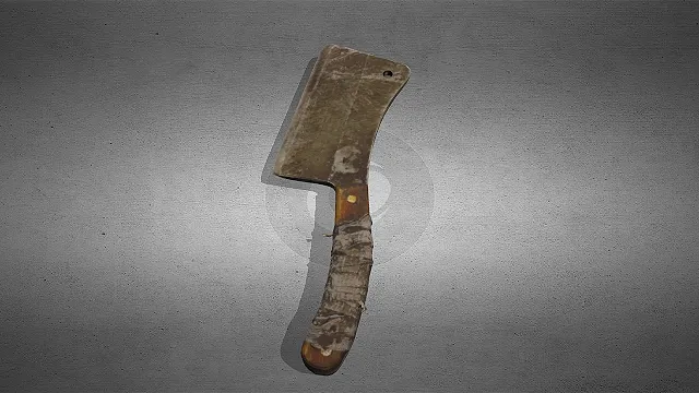 写实老式砍刀  复古重型刀具  重度做旧  手工劈砍工具