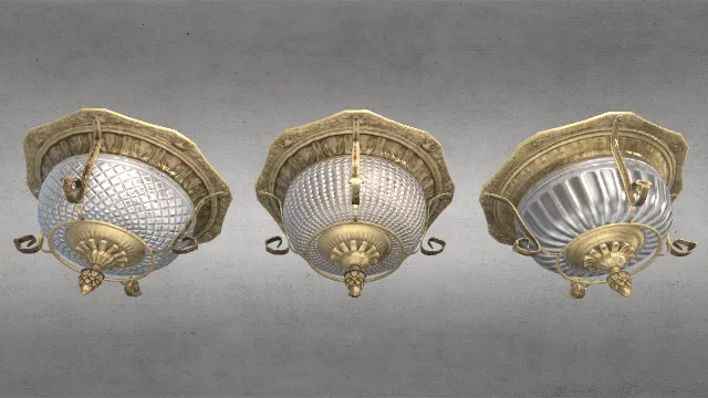 1912年代电灯吊灯玻璃水晶罩类型C