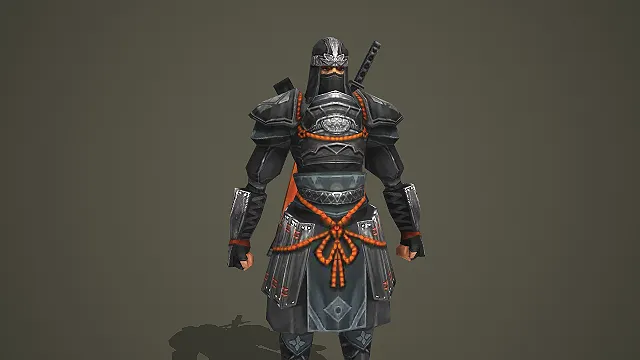 黑甲蒙面日式忍者武士模型