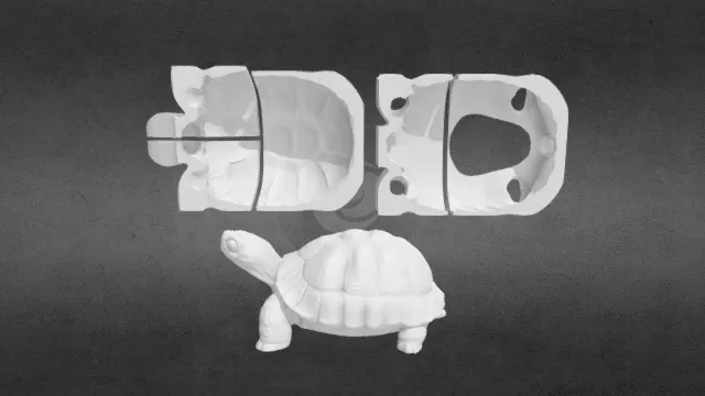 龟模型+用于雕像的混凝土模具部件