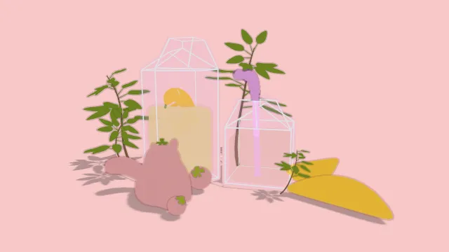 卡通水果牛奶饮品食物模型