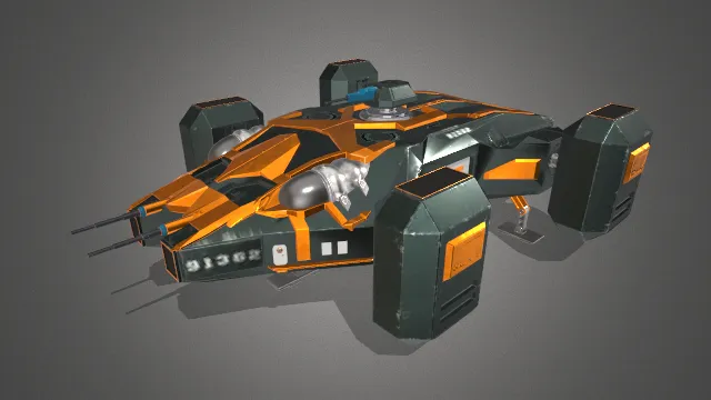 写实游戏道具科技赛博朋克运输飞船