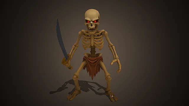 卡通风格邪能骷髅兵模型 