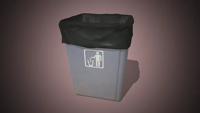 一个现代简约风格的公共垃圾桶3D模型