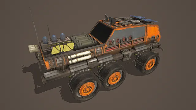 废土科幻风格多功能生存卡车模型