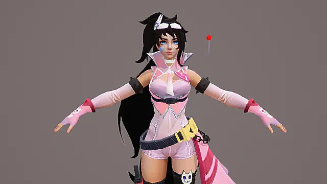 粉刃猫姬：潮酷萌系刺客套装