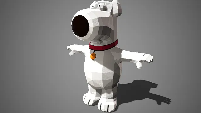 恶搞之家  布莱恩  低多边形风格  白色狗狗  诙谐感  卡通  