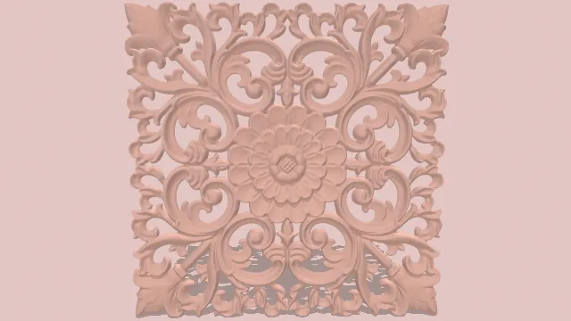 天花板墙壁雕刻方形镂空花纹