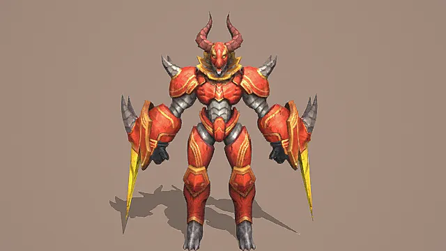 魔将坦克英雄：赤红魔甲双角头冠外观