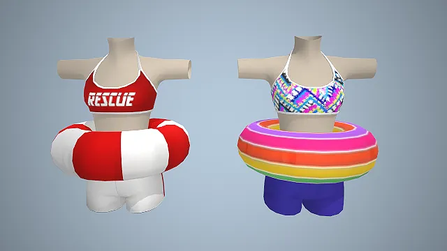 泳装模型  救生圈配饰  比基尼  夏日海滩风  休闲度假