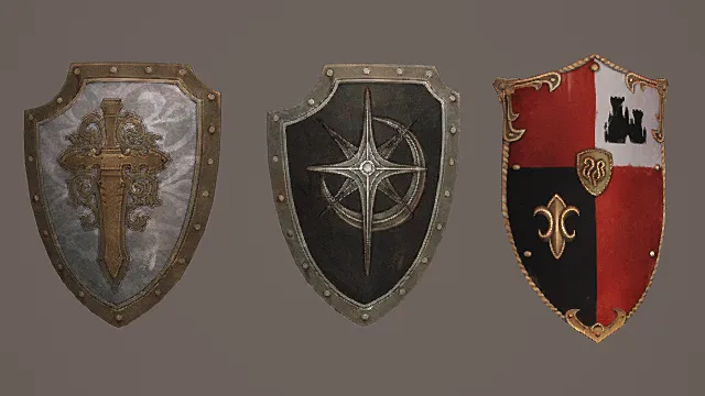 圣徽阵营盾牌套装游戏武器3D模型 