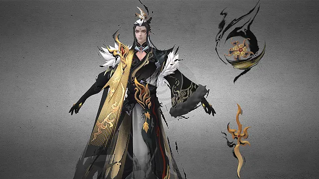 王者荣耀  水墨国风  高马尾古风  交领长袍