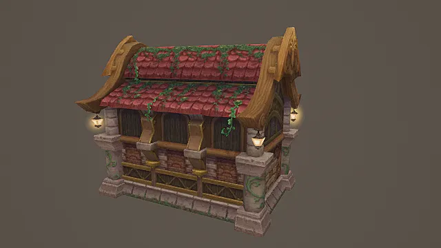 奇幻中式风格商铺建筑模型