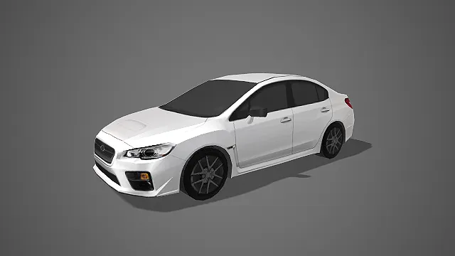 白色斯巴鲁 WRX 轿车写实汽车模型