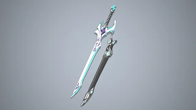 精灵圣剑  水晶镶嵌  奇幻风  流线刃身