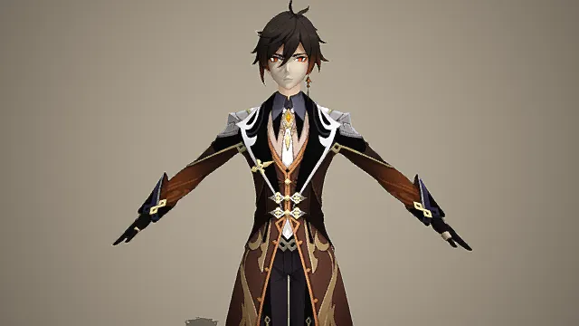 钟离  原神角色模型 3D卡通二次元游戏素材