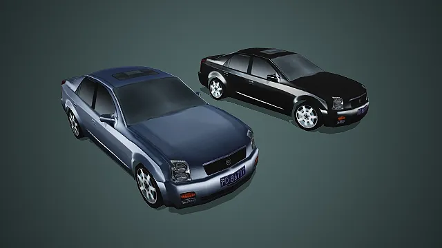 灰黑双配色中型轿车 3D 模型