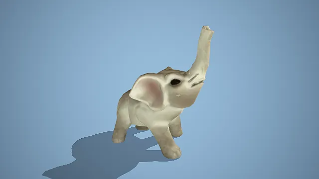 陶瓷质感浅灰小象装饰摆件