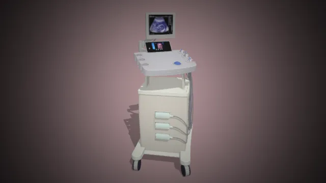 一台超声诊断仪的3D模型