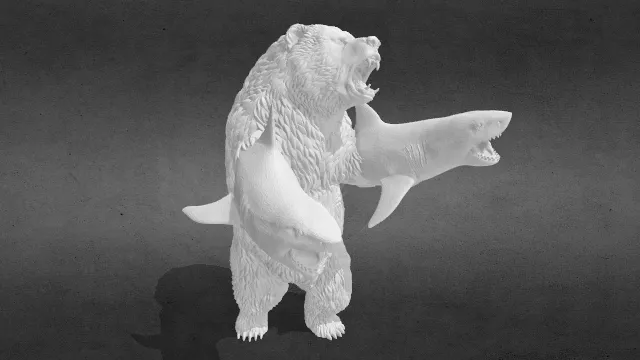 鲨鱼熊 桌面迷你模型obj.obj