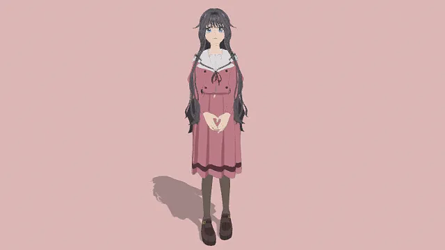 3D卡通风格温柔甜美女性角色模型，创意设计（3D角色、卡通风格、日系清新风，温柔甜美，角色设计主题）