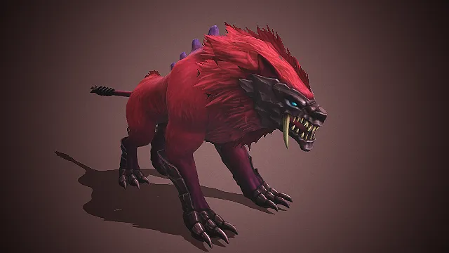 赤红魔狼  暗黑猛兽  金属质感爪甲  游戏荒野怪物