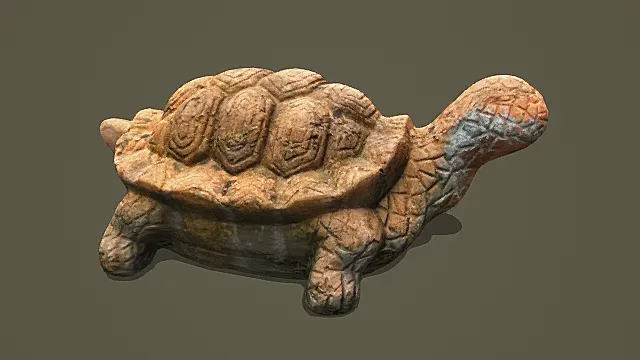 复古做旧石龟摆件3D模型