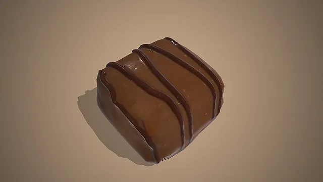 一款节日甜点的巧克力糖果的3D模型