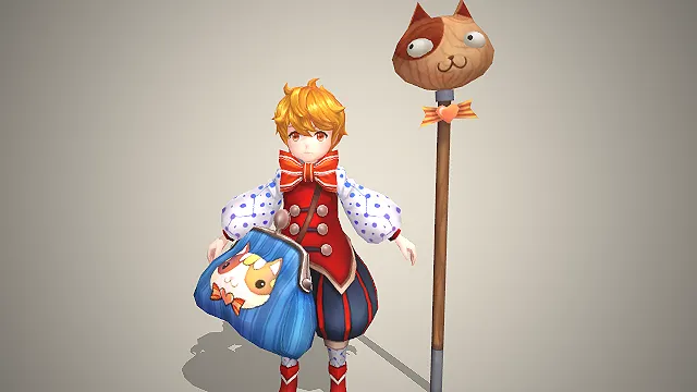 猫咪主题  猫头魔法杖  奇幻穿搭  泡泡袖