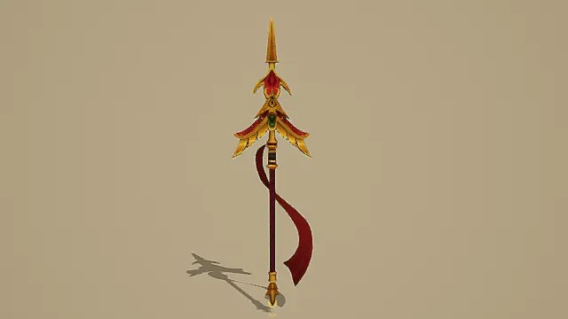 奇幻风格华丽长枪3D模型