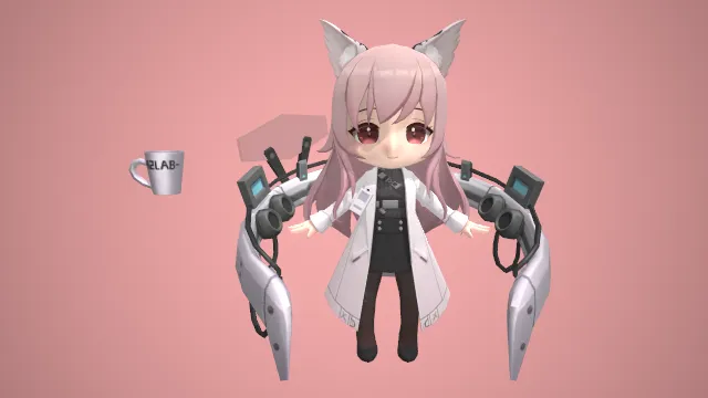 女博士 3d模型 手办 pbr模型 