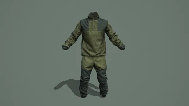 低多边形实用设计风格工装套装3D服装模型