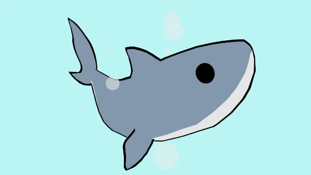 卡通风格可爱的鲨鱼海洋动物