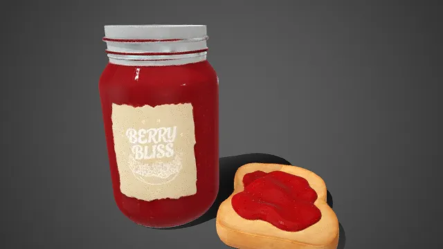 莓果酱  吐司  透明玻璃材质  毛边标签  清新温馨  食品包装