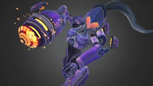 赫兹机甲女性角色炮弹武器模型