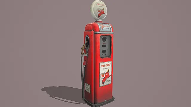 美式风格红色加油机模型