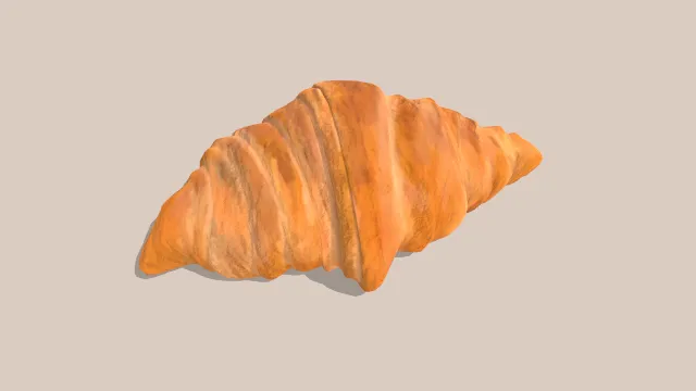 牛角包  甜点  面包  食品  模型