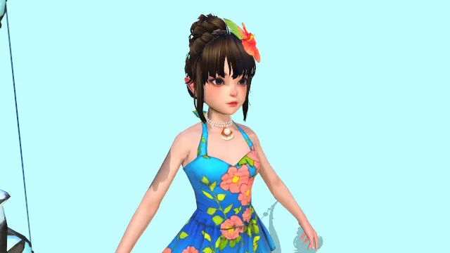 游戏人物 人物模型 夏威夷少女 游戏皮肤
