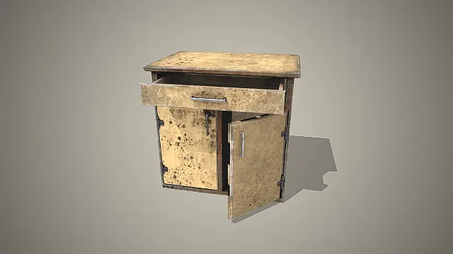 工业风储物柜  做旧效果  磨损纹理  复古工业风