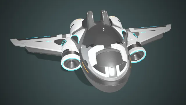 未来科幻喷气式切割机科技飞船