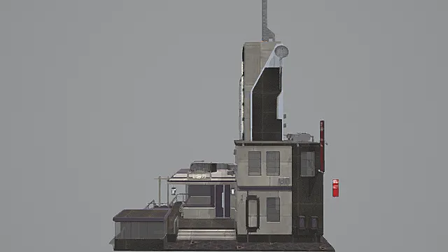 赛博拼接风都市复合建筑3D模型